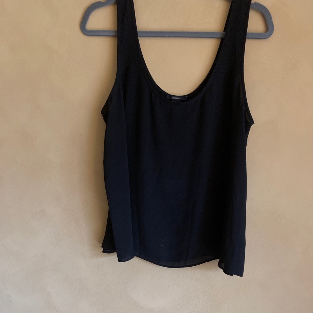 Black crepe tank